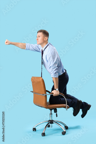 Funny businessman in office...