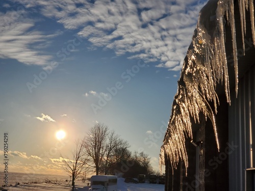 sunset in the ice day 