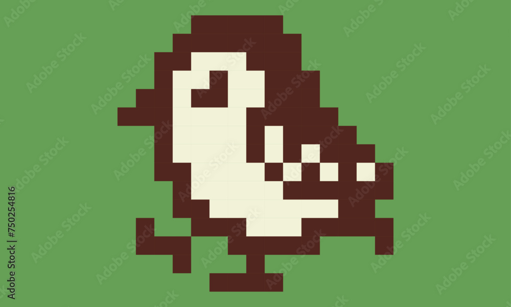 Sparrow dot illustration1-pixel art- Sparrow dot illustration1-pixel art-