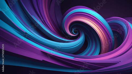 A vibrant purple and blue abstract background swirls with curved lines, a flashy modern object emits color light waves and adding a touch of futuristic elegance to the scene