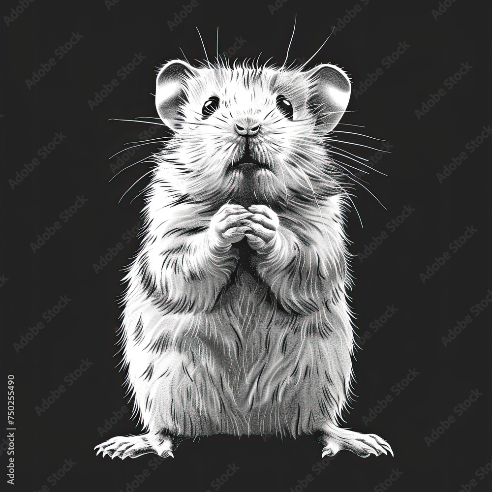 Adorable Rodent Illustration: A Detailed, Realistic Hand-drawn Hamster Artwork Adorable Rodent Illustration: A Detailed, Realistic Hand-drawn Hamster Artwork