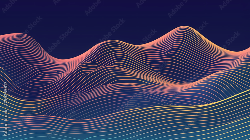 3D modern wavy curve abstract presentation background