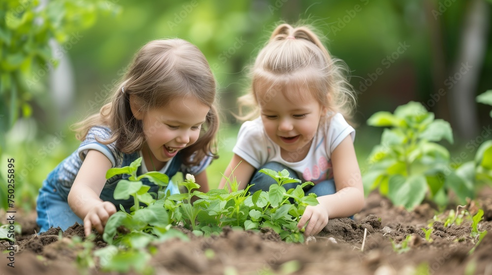 Children in the garden. Generative AI Children in the garden. Generative AI