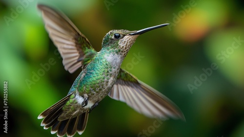 Emerald Splendor: Hummingbird Mid-Flight