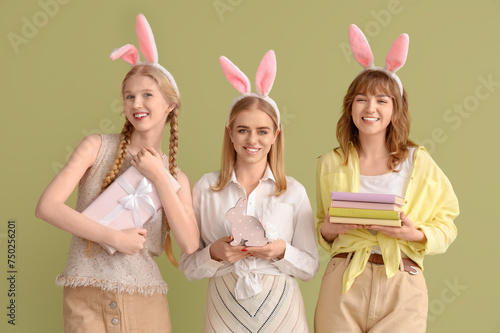 Young girls with bunny ears...
