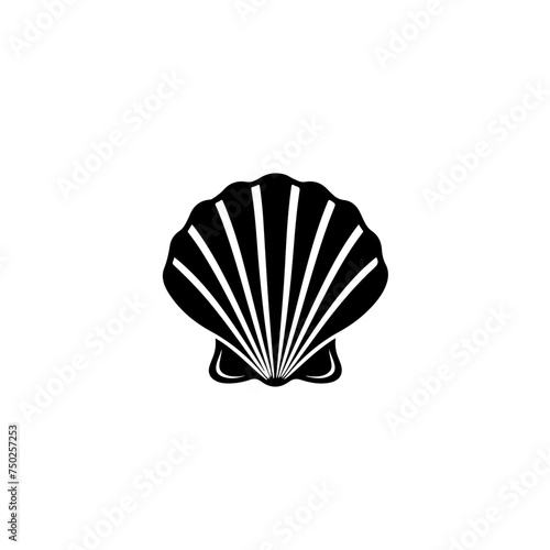 black seashell outline Logo Design