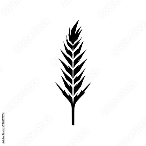 Black silhouette of wheat Logo Design