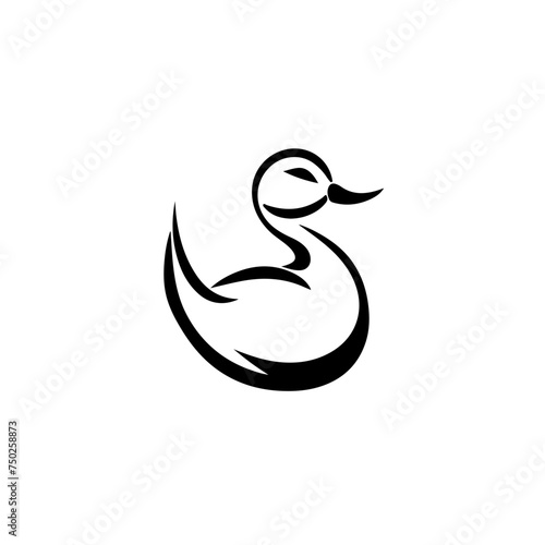 Fototapeta Naklejka Na Ścianę i Meble -  Duck Silhouette Logo Design