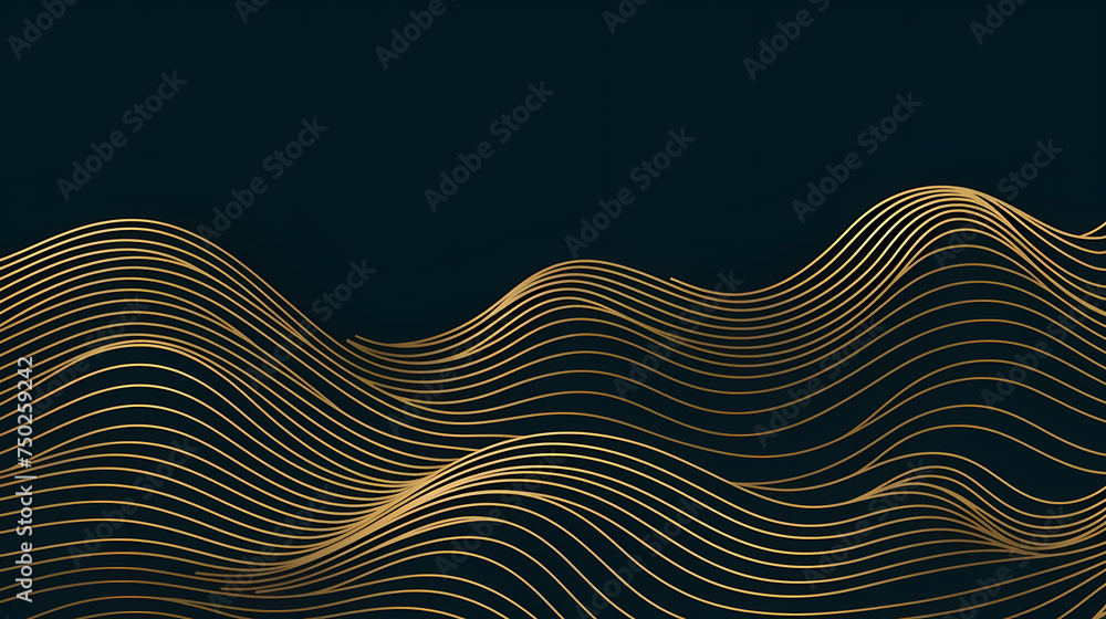 Vector art deco wavy luxury pattern, wavy lines japanese style background Vector art deco wavy luxury pattern, wavy lines japanese style background