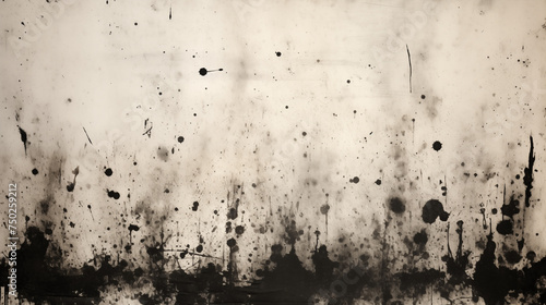 Artistic Black Ink Splatter on Aged Grunge Background