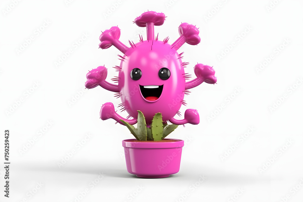 3d rendering cute Christmas Cactus character 3d rendering cute Christmas Cactus character