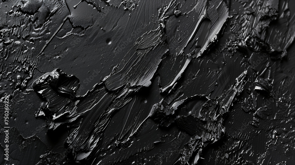 Fototapeta premium Textured Black Paint Strokes on Dark Surface