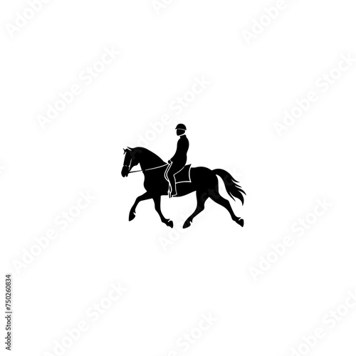 Horse Jockey Walking Horse Logo Design © N