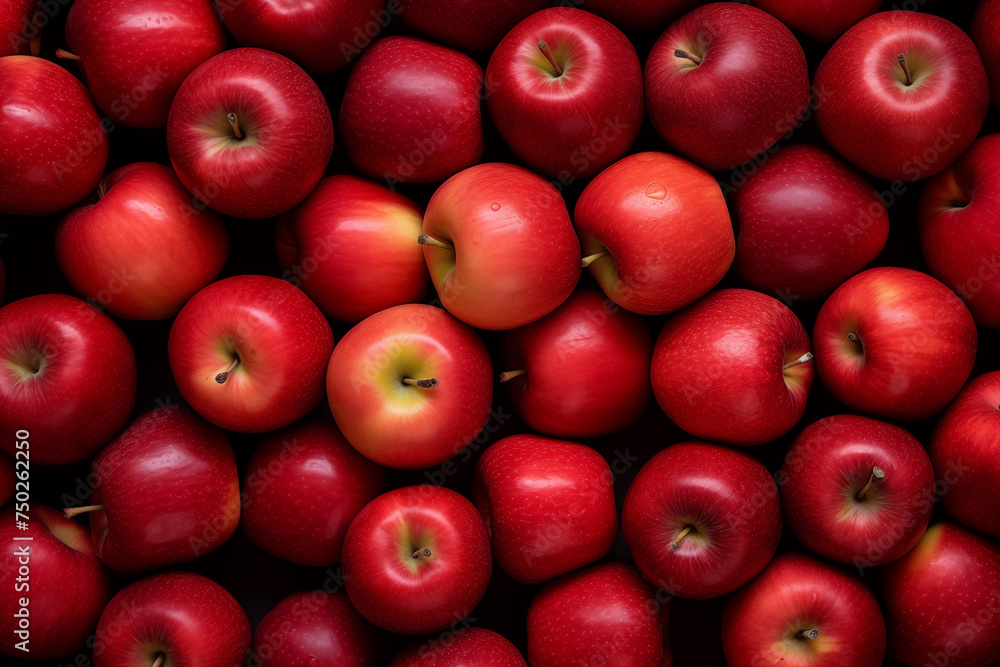Bunch of red apples in a market Bunch of red apples in a market
