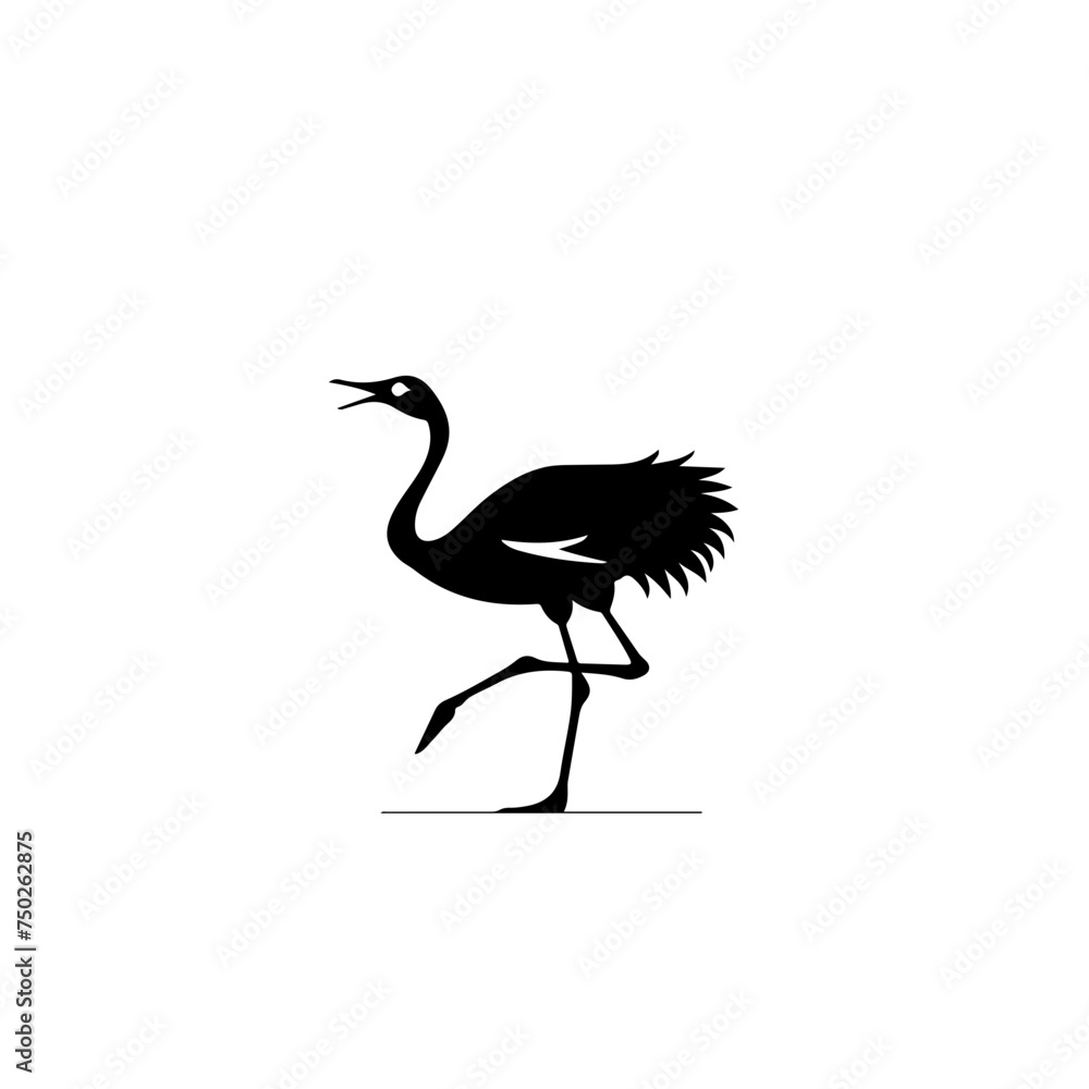 Ostrich Running Logo Design