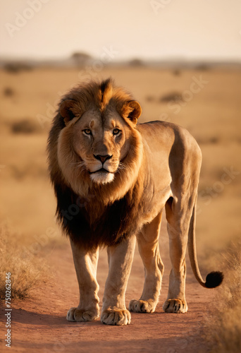 Wallpaper Mural The king of the savannah the lion rests at sunset Torontodigital.ca