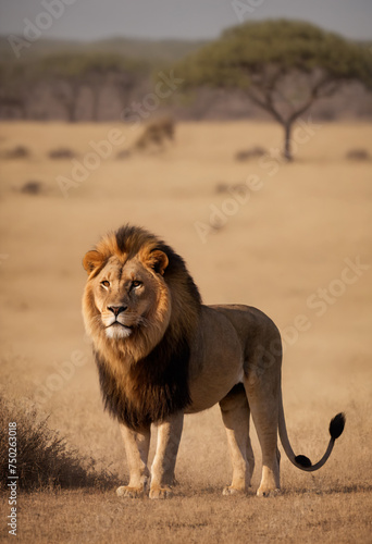 Wallpaper Mural The king of the savannah the lion rests at sunset Torontodigital.ca