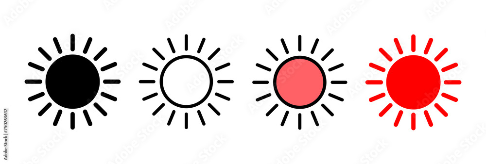 Sun icon vector illustration. Brightness sign and symbol. Sun icon vector illustration. Brightness sign and symbol.