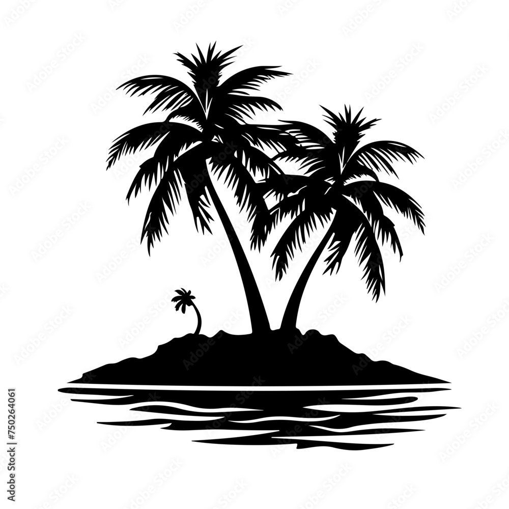 Tropical Palm Island Logo Design