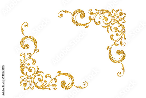 金色ゴシックフレーム。グリッター。