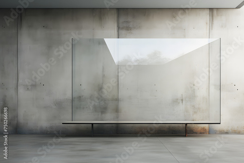 modern interior with a lt of concrete, modern concrete interior photo