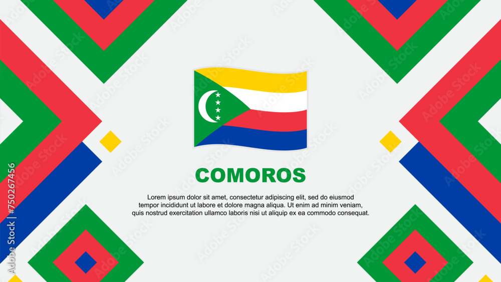 Comoros Flag Abstract Background Design Template. Comoros Independence Day Banner Wallpaper Vector Illustration. Comoros Template