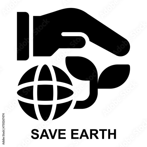 save earth, save the world, save the planet, conservation, preservation, ecology, sustainable expanded solid glyph icon for web mobile app presentation printing