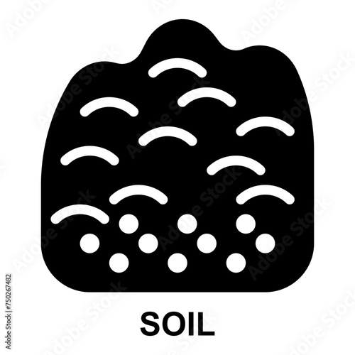 soil, land, ground, ecology, humus, geography expanded solid glyph icon for web mobile app presentation printing