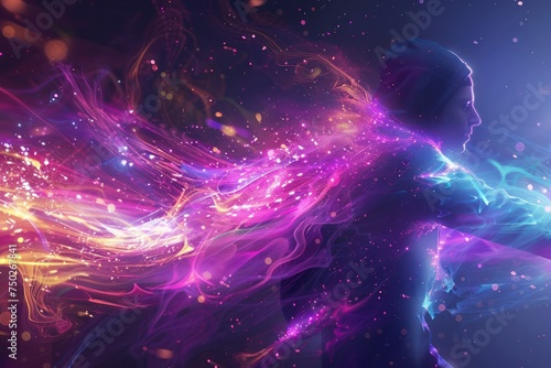fantasy background images Wizard in spectacular purple flames