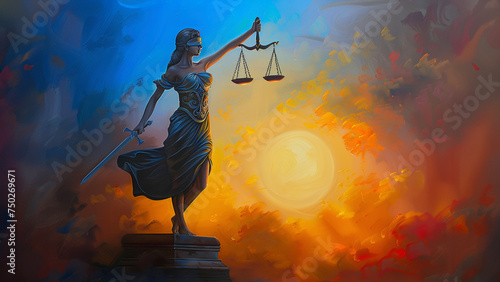 The Statue of Justice - lady justice, holding the Law scale for justice.