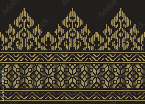 Traditional batik pattern vector illustration. Suitable for batik motifs, Malay songket cloth, 