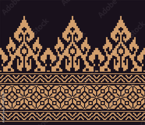 Traditional batik pattern vector illustration. Suitable for batik motifs, Malay songket cloth, 