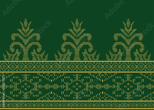 Traditional batik pattern vector illustration. Suitable for batik motifs, Malay songket cloth,  photo