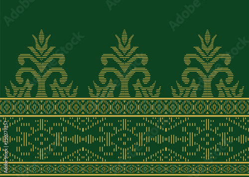 Traditional batik pattern vector illustration. Suitable for batik motifs, Malay songket cloth, 
