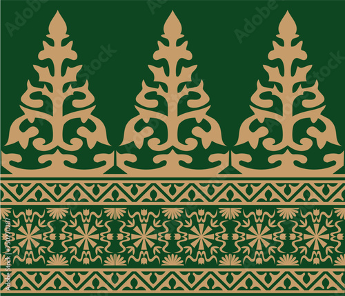 Vector illustration of Indonesian Riau Malay batik motif. Suitable for batik motifs, Malay songket cloth, clothing motifs, backgrounds