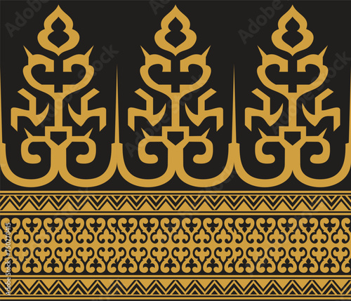 Vector illustration of Indonesian Riau Malay batik motif. Suitable for batik motifs, Malay songket cloth, clothing motifs, backgrounds photo