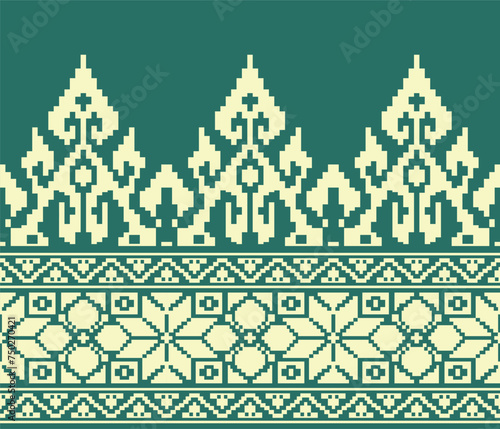 Traditional batik pattern vector illustration. Suitable for batik motifs, Malay songket cloth.