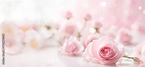 pink rose close up copy space generative ai © Mahesh Shrigani