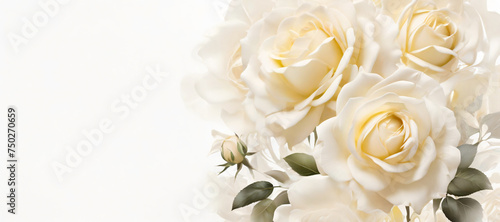 close up of a white roses copy space generative ai