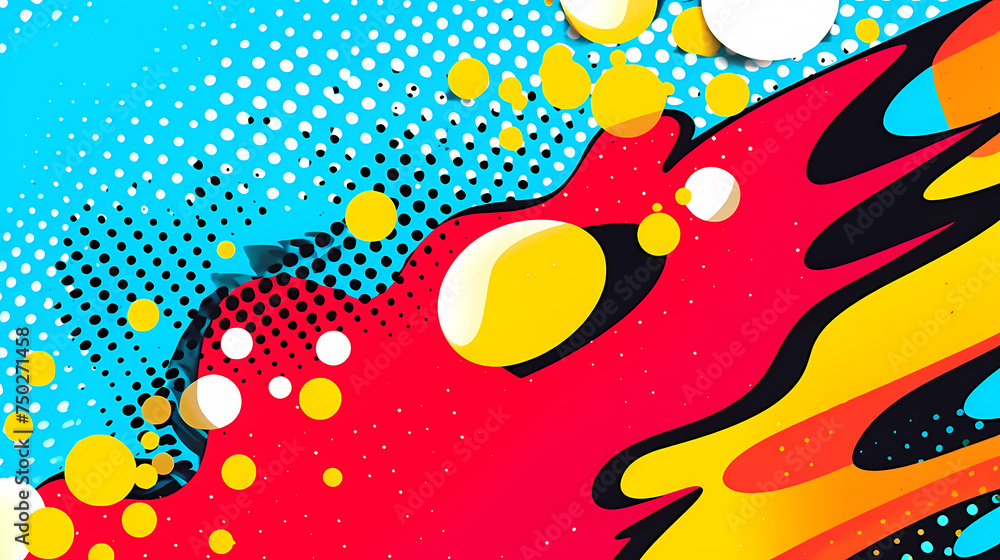 Fototapeta premium Comic bubbles, fashion background and creative line drawing