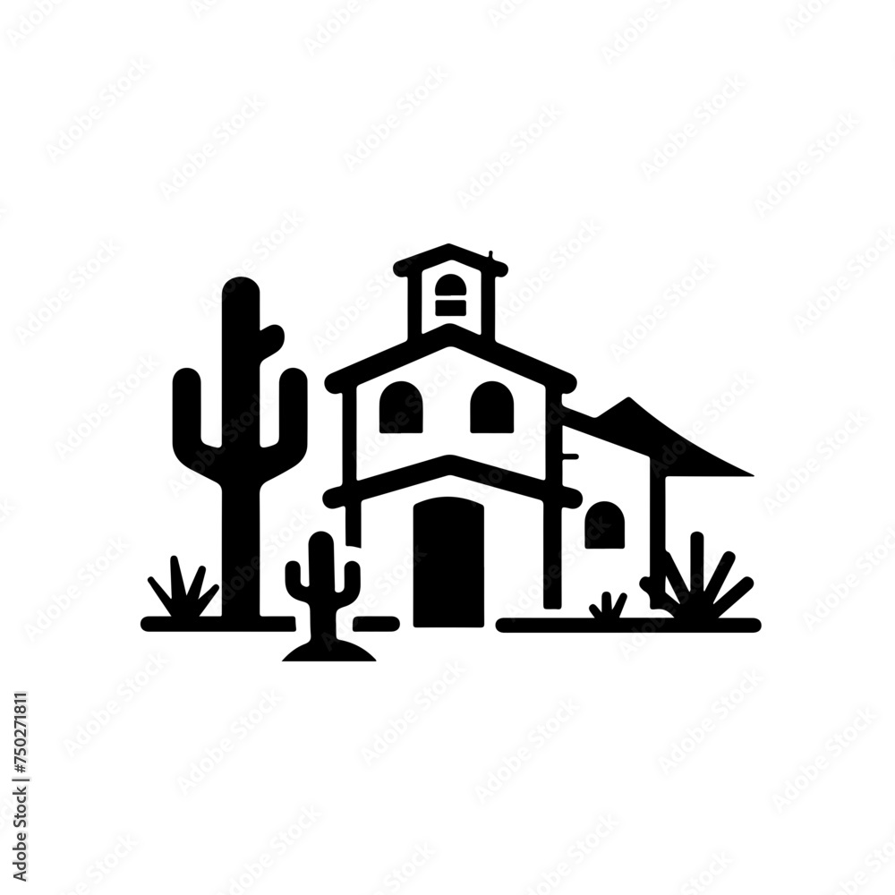 Mexican Ranch House Vector Logo