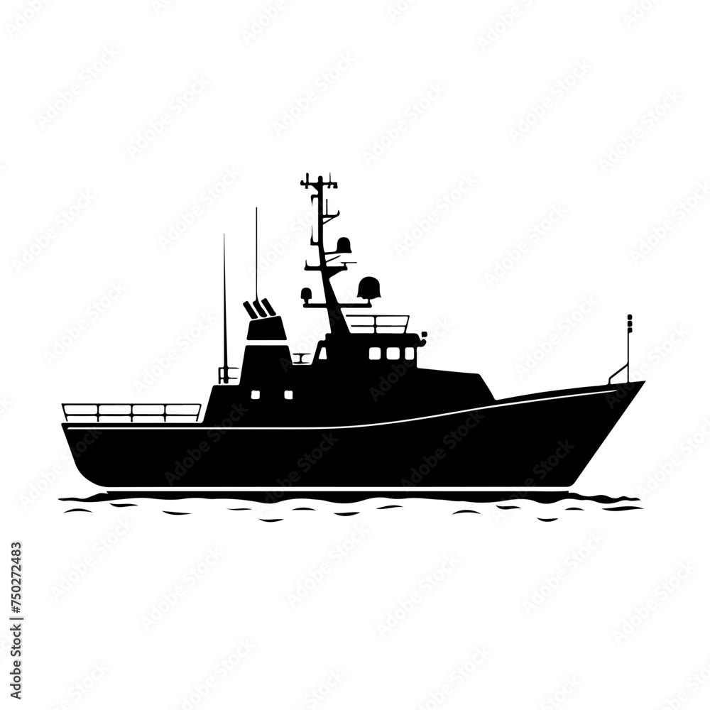 Navy Patrol Boat Vector Logo