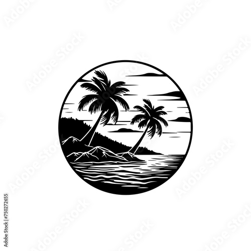 Oasis Landscape Vector Logo