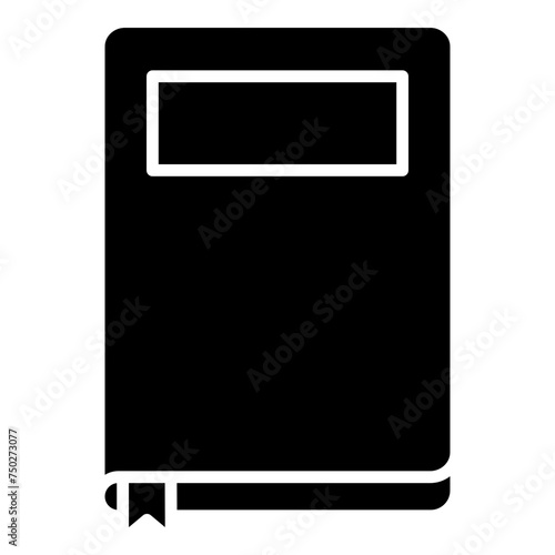Closed book glyph solid icon	