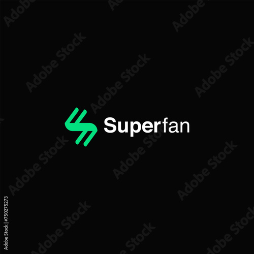 sf letter superfan logo design (ID: 750275273)