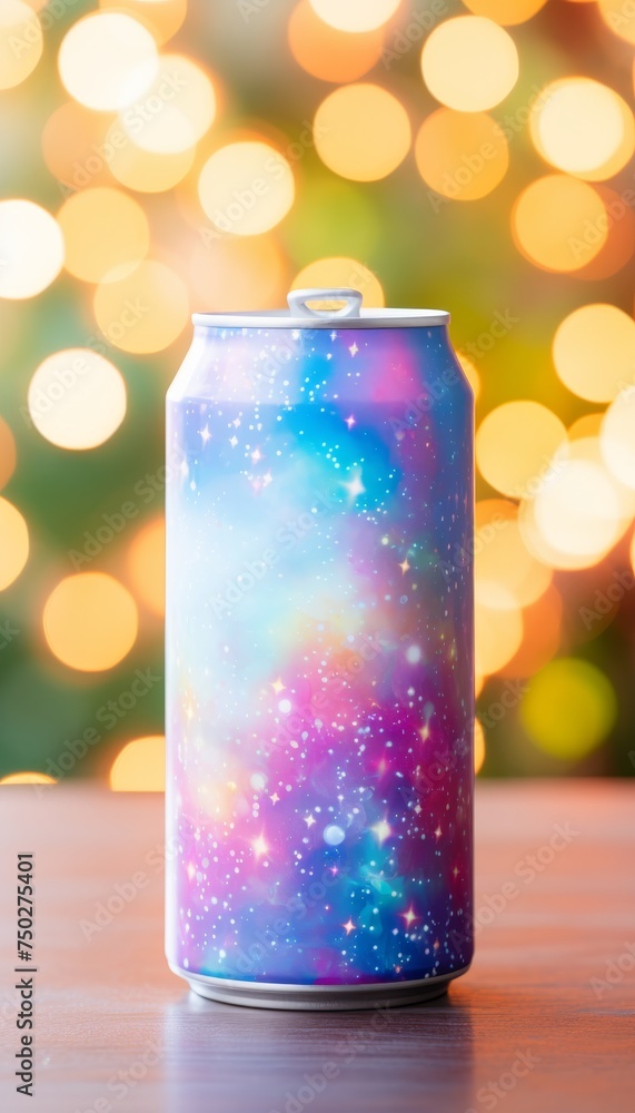 Aluminum soda can mockup on abstract background with text space, ideal for branding and ads. Aluminum soda can mockup on abstract background with text space, ideal for branding and ads.