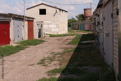 old house, garages, Ukraine, lozova, Soviet garage co-operative photo