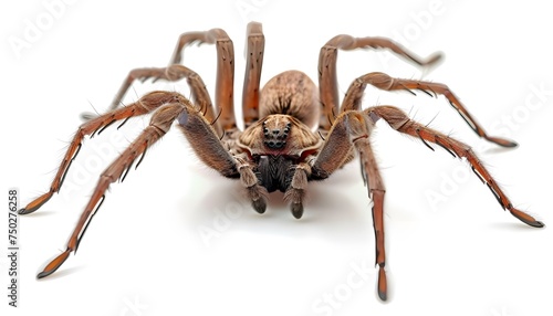 Huntsman spider isolated on a white background