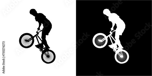 player bike bmx silhouette vector