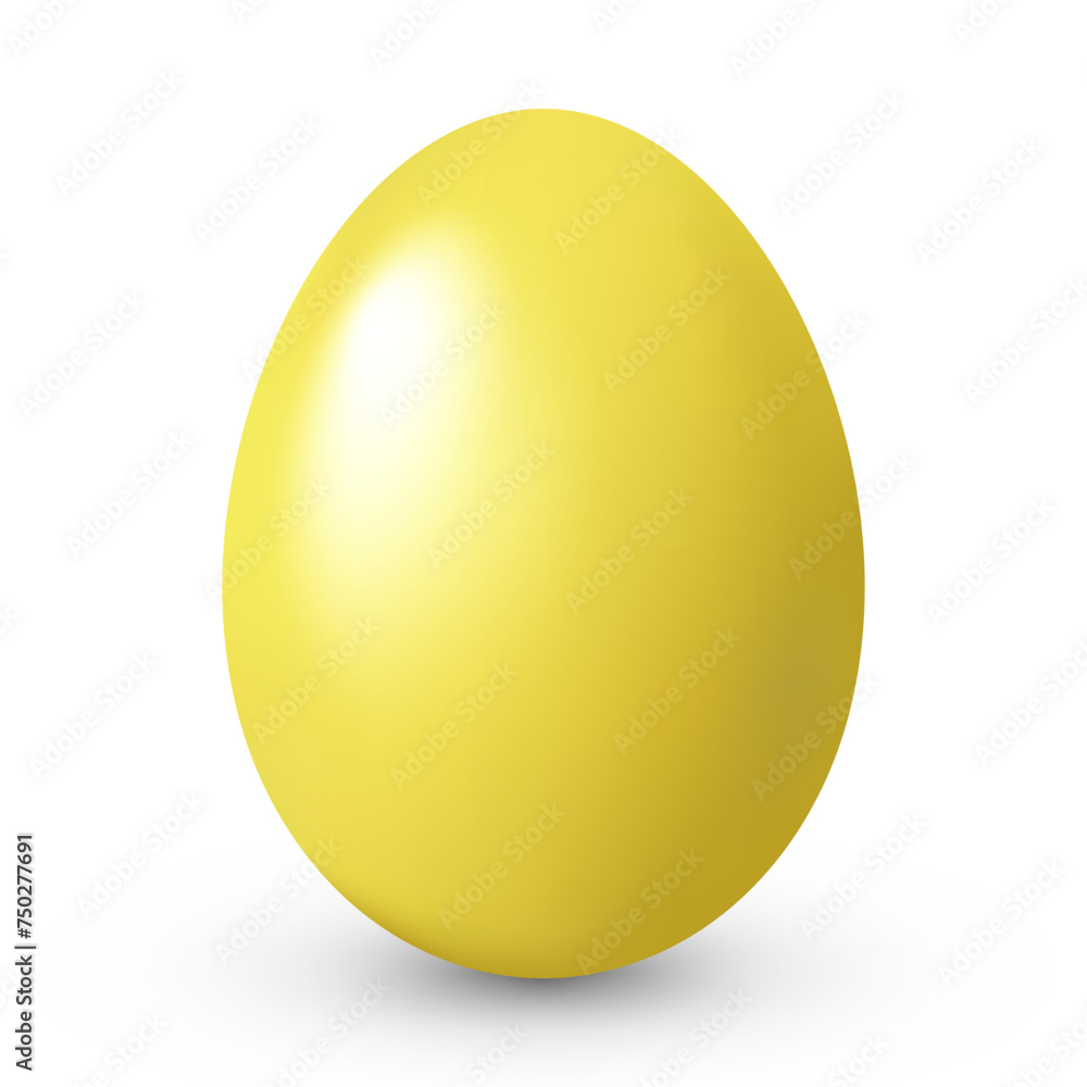 Realistic yellow Easter Egg isolated on transparent background. Vector illustration